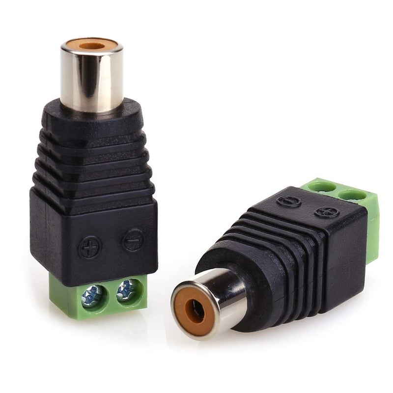 MOBOREST RCA Cable Audio Adapter, Phono RCA Male Plug to AV Screw Terminal Audio/Video Speaker Wire connectors Solderless Adapter (Solder Free RCA Female-2pack) - Image 4